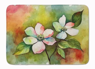 Virginia American Dogwood in Watercolor Memory Foam Kitchen Mat Machine Washable Anti-Fatigue Mat Cushion Comfort Bath Mat or Kitchen Rug