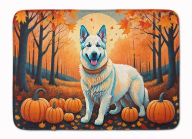 White German Shepherd Fall Memory Foam Kitchen Mat Machine Washable Anti-Fatigue Mat Cushion Comfort Bath Mat or Kitchen Rug