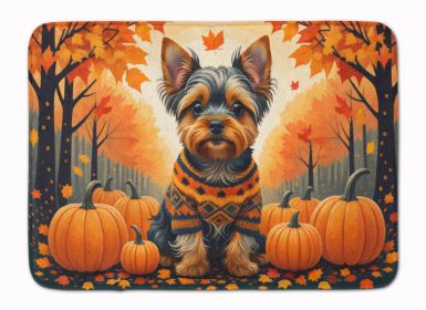 Yorkshire Terrier Fall Memory Foam Kitchen Mat Machine Washable Anti-Fatigue Mat Cushion Comfort Bath Mat or Kitchen Rug