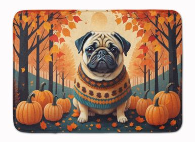 Fawn Pug Fall Memory Foam Kitchen Mat Machine Washable Anti-Fatigue Mat Cushion Comfort Bath Mat or Kitchen Rug