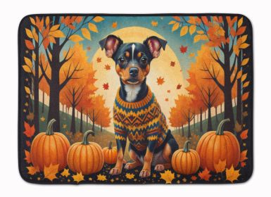 Miniature Pinscher Fall Memory Foam Kitchen Mat Machine Washable Anti-Fatigue Mat Cushion Comfort Bath Mat or Kitchen Rug