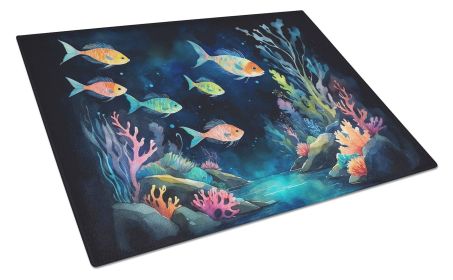 Bioluminescent Fish Glass Cutting Board Decorative Tempered Glass Kitchen Cutting and Serving Board Large Size Chopping Board